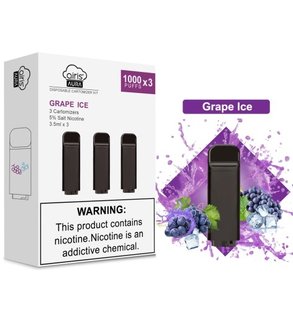 Одноразові картомайзери Airis Aura Grape Ice 50 мг 3 шт. (Виноград айс)