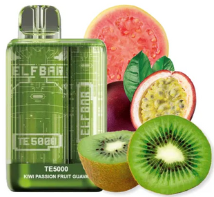 Одноразовый перезаряжаемый Pod Elf Bar TE5000 Kiwi Passion Fruit Guava (Киви маракуйя гуава)
