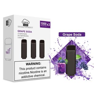 Одноразові картомайзери Airis Aura Grape Soda 50 мг 3 шт. (Виноград Газований напій)