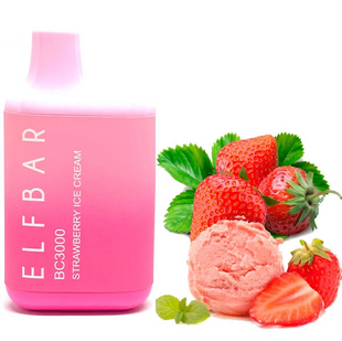 Одноразовый перезаряжаемый Pod Elf Bar BC3000 Strawberry ice cream (Клубничное Мороженое)